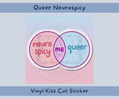 Neurospicy Queer Venn Diagram Sticker