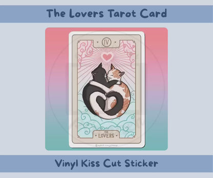 The Lovers Cat Tarot Card Sticker